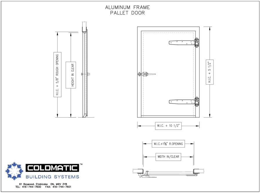 Aluminum Frame Pallet Door - Resources with Coldmatic Building Systems.