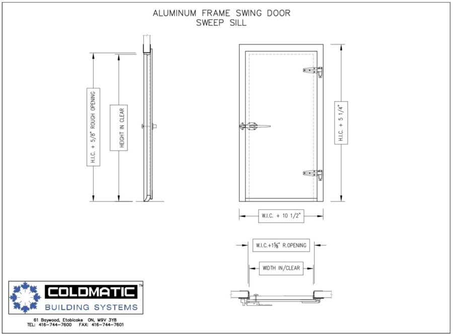 Aluminum Frame Swing Door Sweep Sill - Resources with Coldmatic Building Systems.