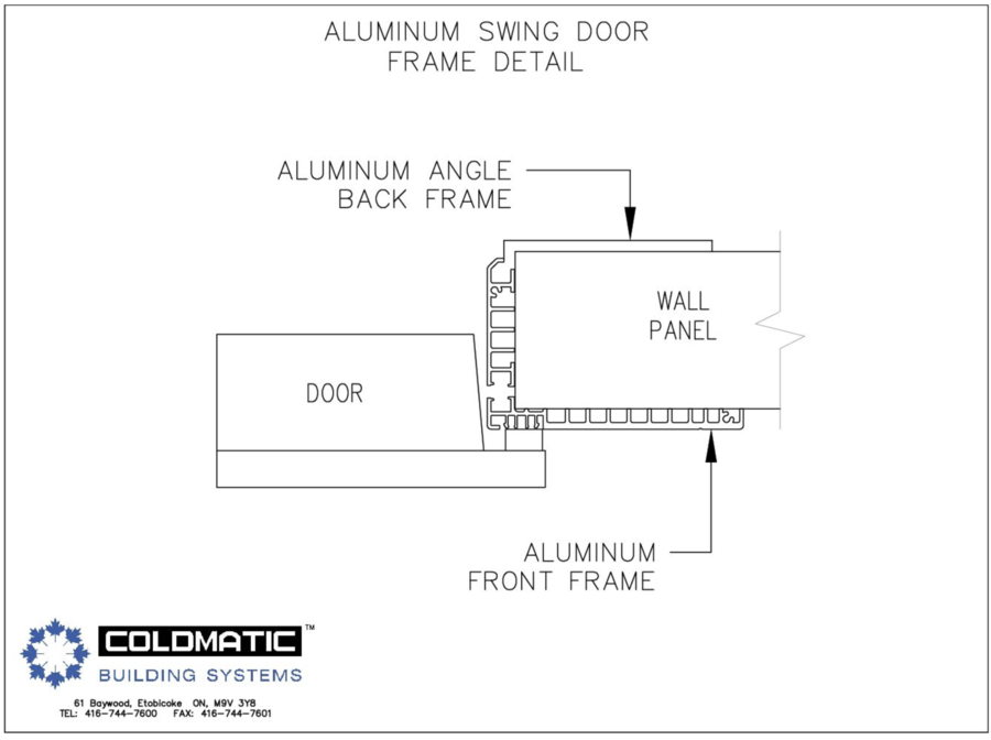 Aluminum Swing Door Frame Detail - Resources with Coldmatic Building Systems.