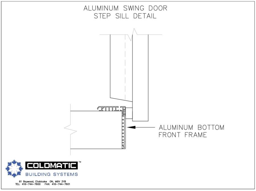 Aluminum Swing Door Step Sill Detail - Resources with Coldmatic Building Systems.