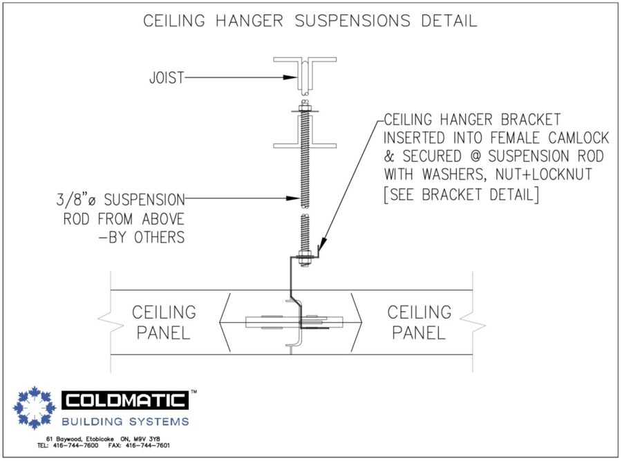 Ceiling Hanger Suspensions Details - Resources with Coldmatic Building Systems.