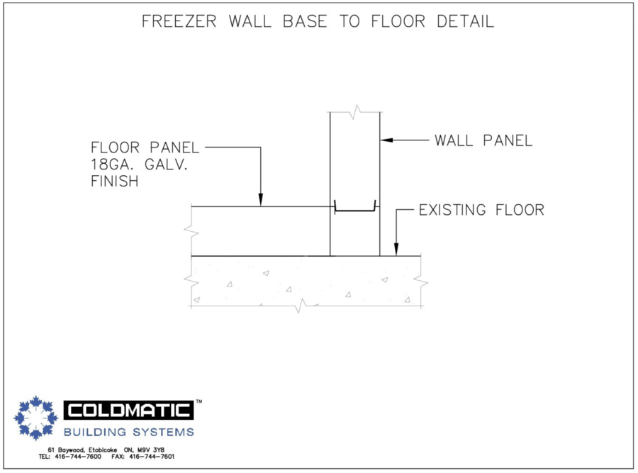 Freezer Wall Base to Floor Detail - Resources with Coldmatic Building Systems.